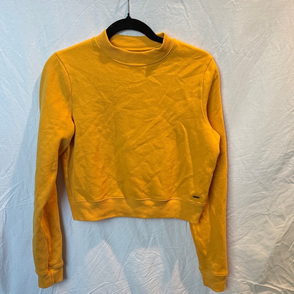 Hollister Vibrant Yellow Cropped Hoodie